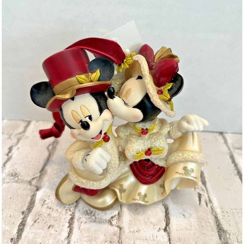 Disney Parks Victorian Minnie Kissing Mickey Mouse Christmas Ornament China